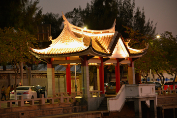 集美学村龙舟池夜景