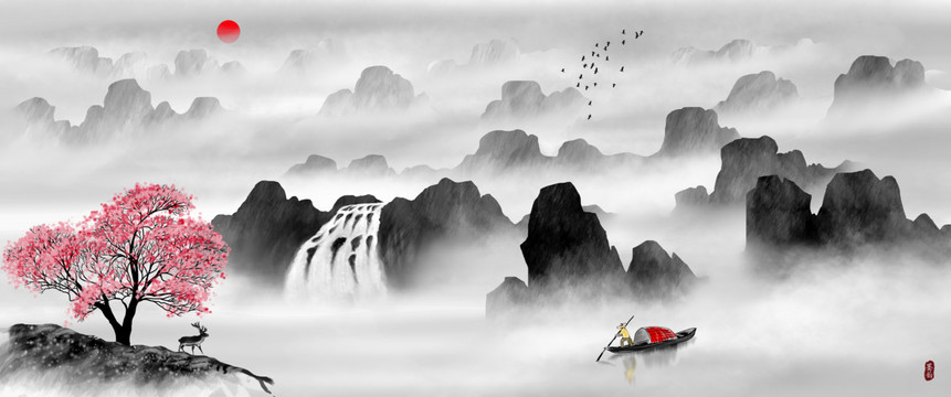 巨幅山水画