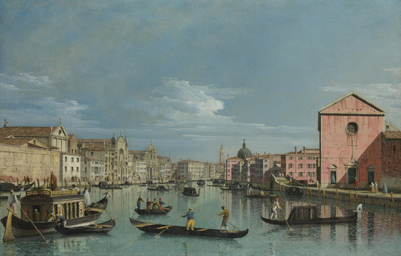 贝纳多·贝洛托面对圣十字教堂的大运河