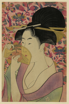 喜多川歌麿梳妆的女子肖像