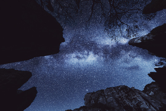 雁荡山星空夜景