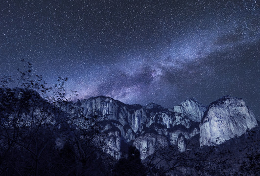 雁荡山星空夜景