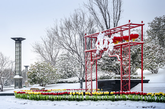 春节雪景