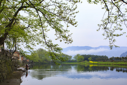 宁波海曙樟溪河风光