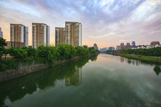 宁波鄞州区前河公园景色