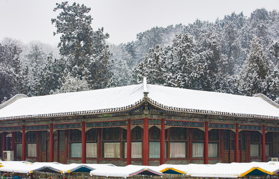 北京颐和园冬日雪景