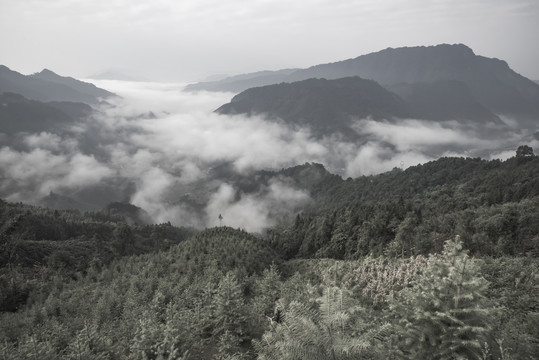 水墨山