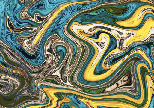 抽象画山河