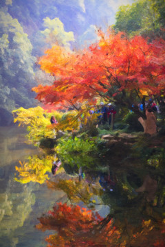 秋景油画