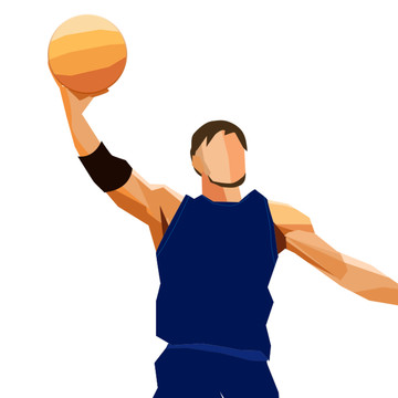 模块化运动员卡通人物篮球图案