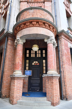 上海欧式罗马古建筑门厅特写