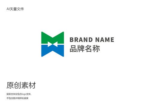 M字母蓝绿logo