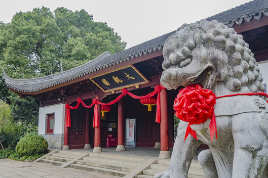 上海大观园门牌石狮子