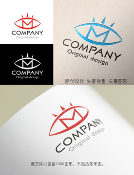 M字母logo眼睛logo