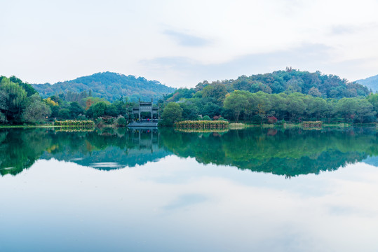 杭州西湖景区浴鹄湾风光
