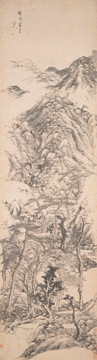 朱耷清八大山人秋山图轴