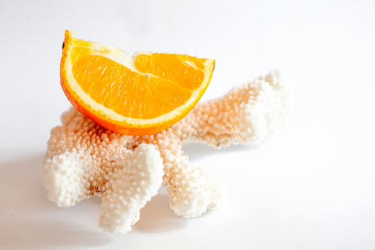 新鲜水果切开的橙子特写