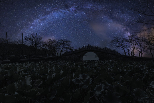 鼋头渚银河星空夜景