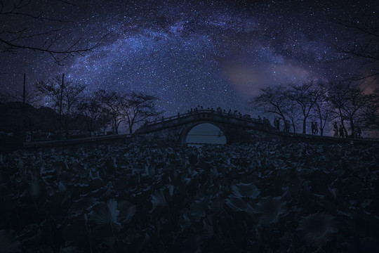 鼋头渚银河星空夜景