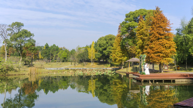 冬日湖畔风情