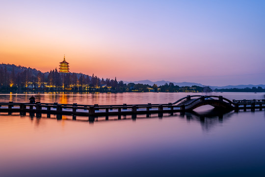 杭州长桥公园夜景