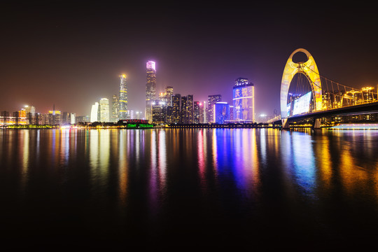 珠江新城猎德大桥夜景