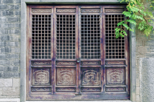 中式实木门窗