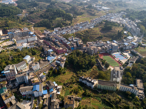 航拍石莲镇全景