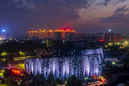 中国山东德州大剧院夜景