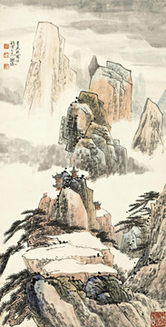陈衡恪松岩静寺图