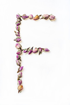 花朵素材字母F花瓣数字贺卡用图