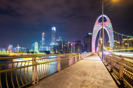 广州猎德大桥夜景