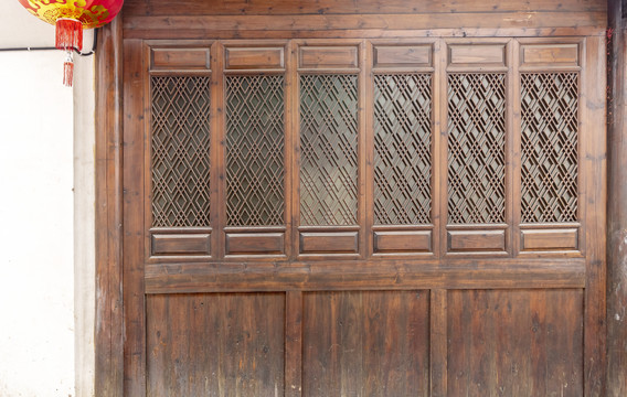 高清中式实木雕花门门扉