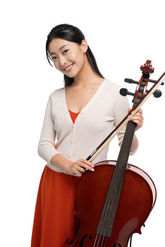 年轻女子和大提琴
