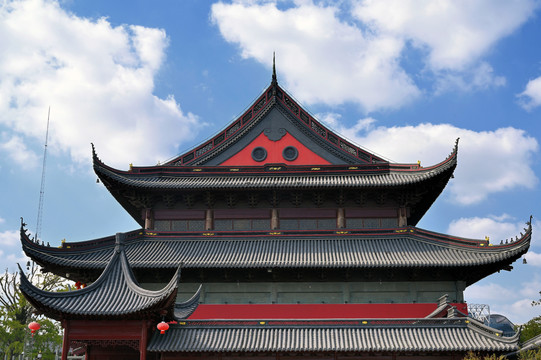 中国古典寺庙建筑屋顶特写