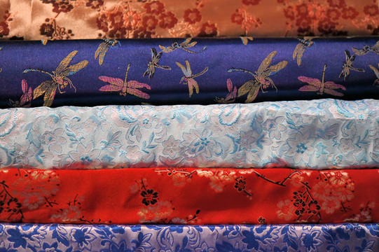 中国丝绸布匹背景