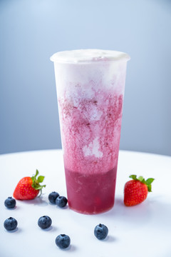 莓果冰沙奶盖
