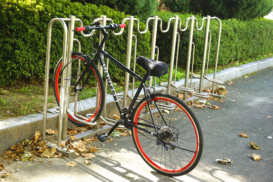 城市公园自行车停车点