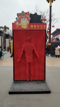 网红3D人体墙