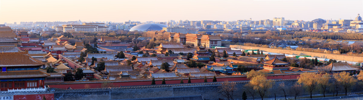 俯瞰北京故宫古建筑群全景