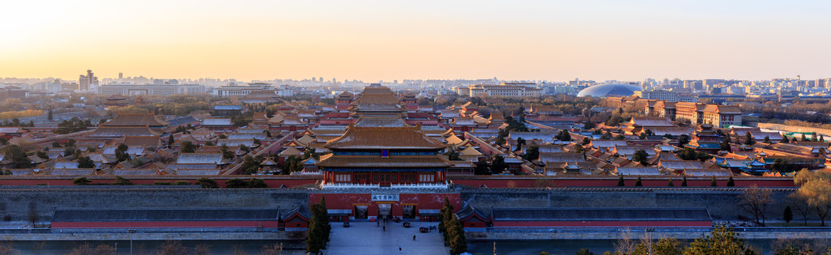 俯瞰北京故宫古建筑群全景