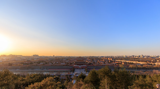 俯瞰北京故宫古建筑群全景