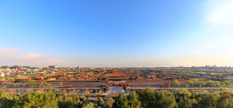 俯瞰北京故宫古建筑群全景