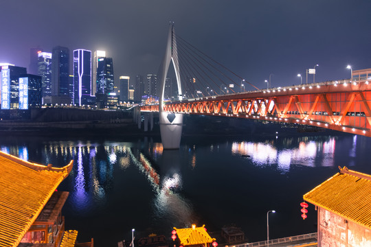 重庆千厮门大桥夜景