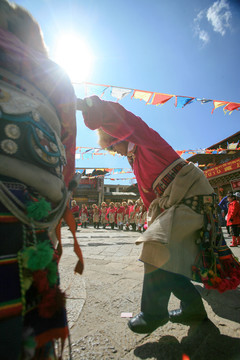 藏历新年西藏春节藏式服饰歌舞