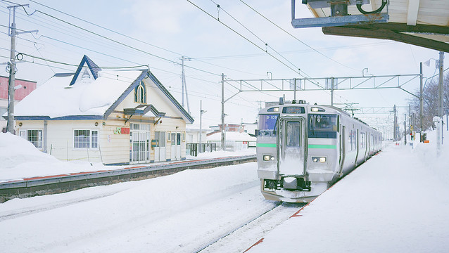 日本北海道雪景