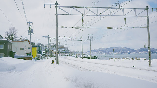 日本北海道雪景