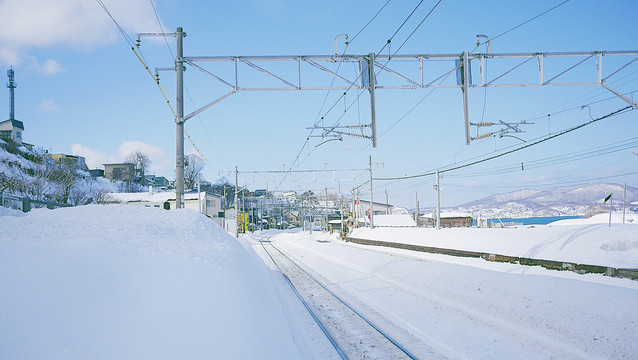 日本北海道雪景