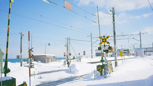 日本北海道雪景