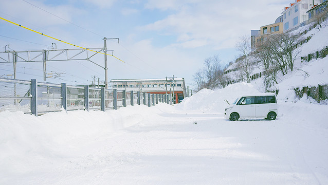 日本北海道雪景